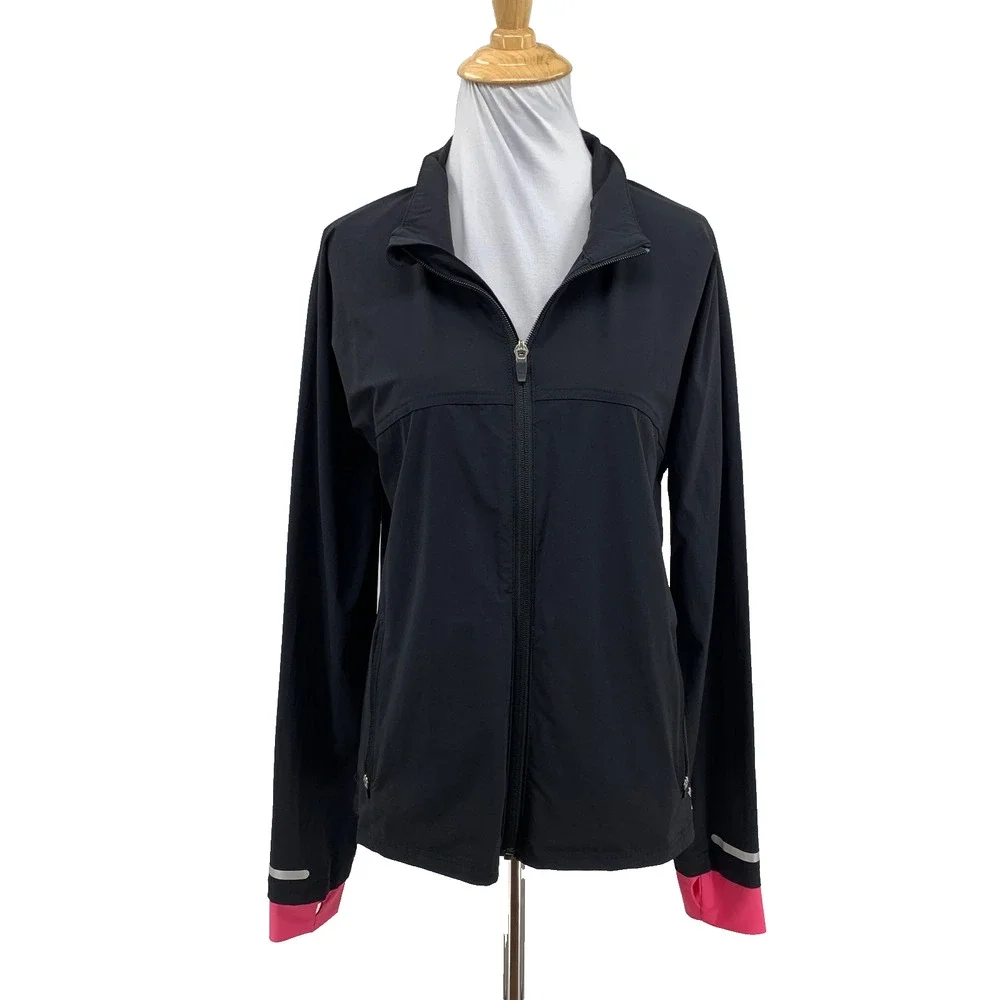 Golftini Jacket Womens Large Black Bright Pink Be An Athlete Reflective Golf